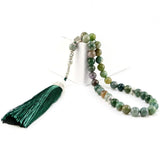 Natural Agates Stone Tassel Prayer Beads Islamic Muslim Rosary Gift
