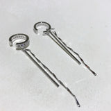 Zircon Tassel Ear Clip On Earrings C Shape Ear Clips