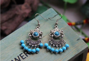 Tibetan Tassel Earrings - Ornamental Tibet Jewelry