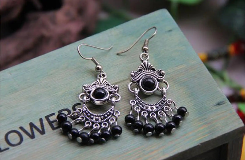 Tibetan Tassel Earrings - Ornamental Tibet Jewelry