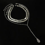 Geometric Pendant Palm Necklace Silver Charm Jewelry