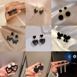 Crystal Stud Earring Heart Bow Square Earrings Engagement Jewelry