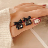 Crystal Stud Earring Heart Bow Square Earrings Engagement Jewelry