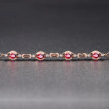 Red Tourmaline Gemstone Bracelet Women's Hand Jewelry