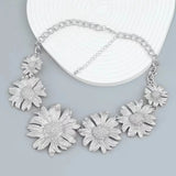 Temperament Golden Daisy Flower Choker Earrings