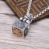 Thai Silver Jewelry Fortune Pixiu Seal Pendant Men's Retro Pendant