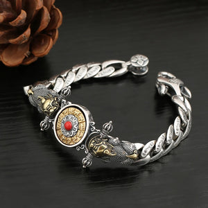 Thai Silver Vintage Men's Pixiu Bracelet Vajra Chain Boyfriend Gift