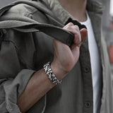 Hand-woven Bracelet Men's Personality Thai Silver Open Bracelet