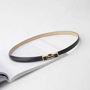PU Leather Metal Pin Buckle Women Belt Adjustable Long Waist Belts