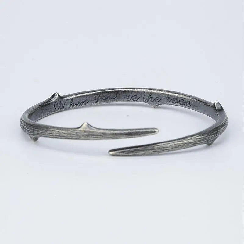 Thorns Silver Bracelet Retro Style Opening Male Couple Jewelry Gift