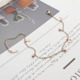 Three Beads Love Letters Anklets Titanium Steel