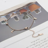 Three Beads Love Letters Anklets Titanium Steel