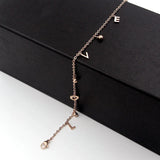 Three Beads Love Letters Refined Anklets Titanium Steel Anti-allergic