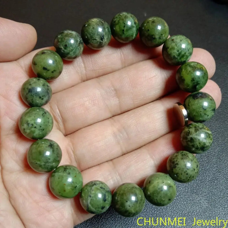 Tibet Natural Medicine King Stone Serpentine Jade Bracelet Ethnic Style