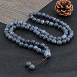 Tibetan 8MM Weathered Stone Bracelet Natural 80 Beads Necklace