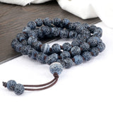 Tibetan 8MM Weathered Stone Bracelet Natural 80 Beads Necklace