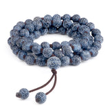 Tibetan 8MM Weathered Stone Bracelet Natural 80 Beads Necklace
