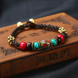 Hand-Woven Nepal Beads Vintage Bracelet Tibetan Ethnic Style Jewelry