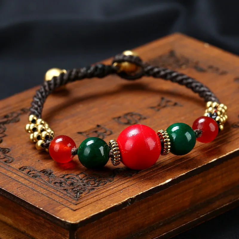 Hand-Woven Nepal Beads Vintage Bracelet Tibetan Ethnic Style Jewelry