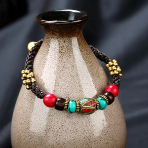 Hand-Woven Nepal Beads Vintage Bracelet Tibetan Ethnic Style Jewelry