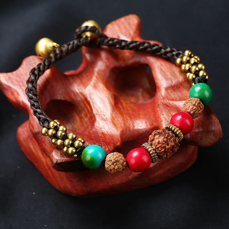 Hand-Woven Nepal Beads Vintage Bracelet Tibetan Ethnic Style Jewelry