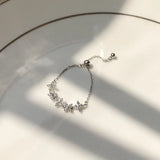 Tide Full Diamond Love French Earrings Asymmetrical Letter Earrings