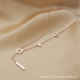 Tide Web Celebrity Love Titanium Steel Necklaces Female Niche Feeling Ins