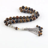 Tiger Eye Beads 33 Islamic Rosary Muslim Tasbih Allah Beads Man Bracelet