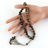 Tiger Eye Beads 33 Islamic Rosary Muslim Tasbih Allah Beads Man Bracelet
