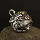 Tiger Head Bell Retro Chinese Style Necklace Pendant Jewelry