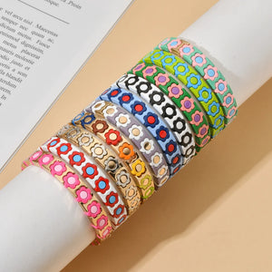 Daisy Flower Charm Bracelet Boho Beads for Women