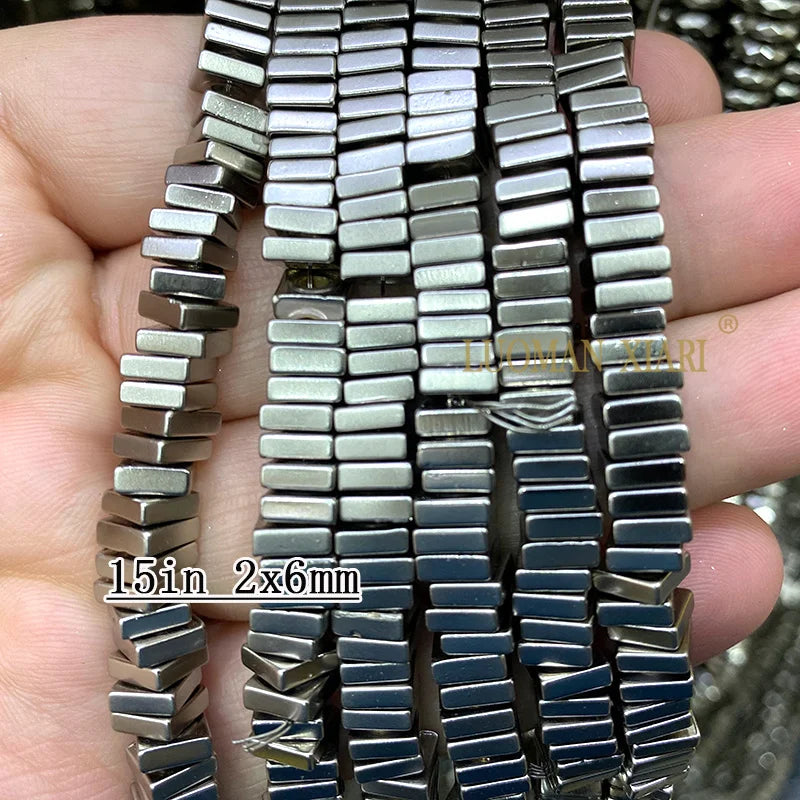 Titanium Grey Hematite Faceted Abacus Oval Square Loose Spacer Beads