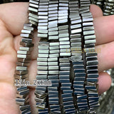 Titanium Grey Hematite Faceted Abacus Oval Square Loose Spacer Beads