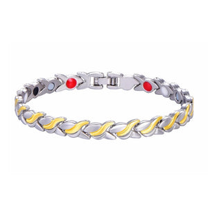 Titanium Magnetic Anklet Bracelet Leaf Shape Motion Therapy Jewelry