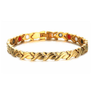 Titanium Magnetic Anklet Bracelet Leaf Shape Motion Therapy Jewelry