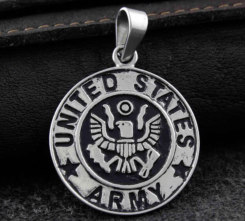 Titanium Stainless Steel US ARMY Pendant
