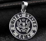 Titanium Stainless Steel US ARMY Pendant