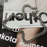 Titanium Steel DD Letter Necklace Bracelet Female Hip Hop