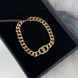Titanium Steel DD Letter Necklace Bracelet Female Hip Hop