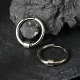Geometric Circular Earrings Hip Hop Wild Titanium Steel