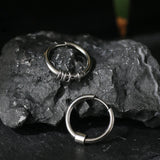 Geometric Circular Earrings Hip Hop Wild Titanium Steel