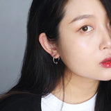 Titanium Steel Geometric Circular Earrings Hip Hop Wild Earrings