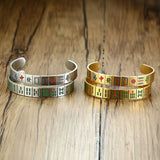 Titanium Steel Mahjong Bracelet Couple Open Bracelet Hip Hop Jewelry