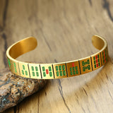 Titanium Steel Mahjong Bracelet Couple Open Bracelet Hip Hop Jewelry