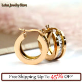 Titanium Steel Rose C Shape Earrings Romantic Jewelry