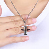 Titanium Steel Angel Wings Perfume Bottle Necklace Ashes Urn