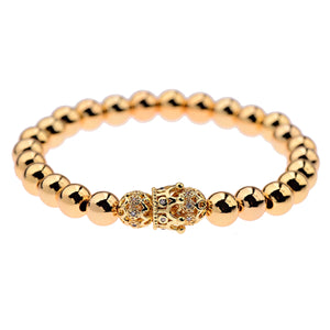 CZ Micro Pave Men Double Leopard Heads Charm Bracelet&Bangle