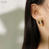 Crystal Animal Stud Earrings Wedding Party Jewelry