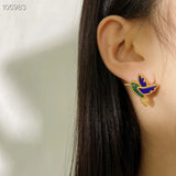 Crystal Animal Stud Earrings Wedding Party Jewelry