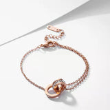 Crystal Roman Numeral Stainless Steel Bracelet